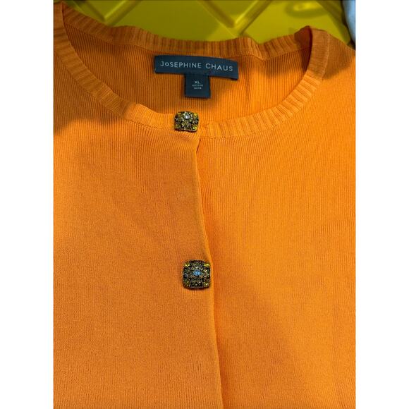 Vintage EUC Josephine Chaus Orange Snap Front Jewel Sparkly Buttons Golden Girls - Picture 15 of 16